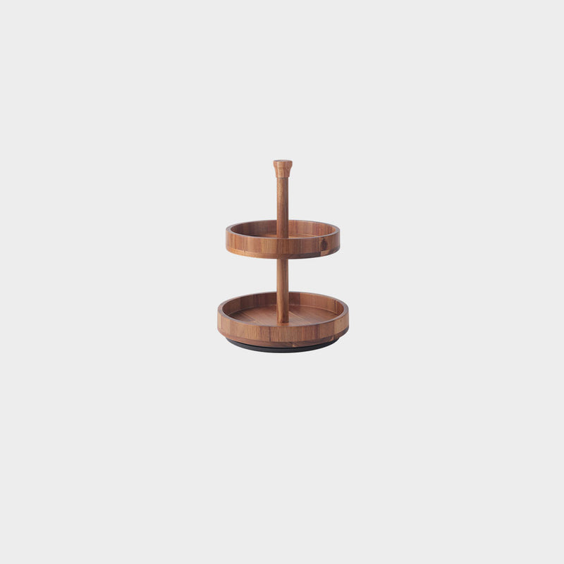Acacia Wood Cake Stand Two Tier (4822765043791)